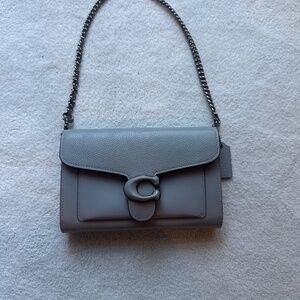 Coach Factory Chain Wallet Shoulder Bag – Dusty Blue Gray